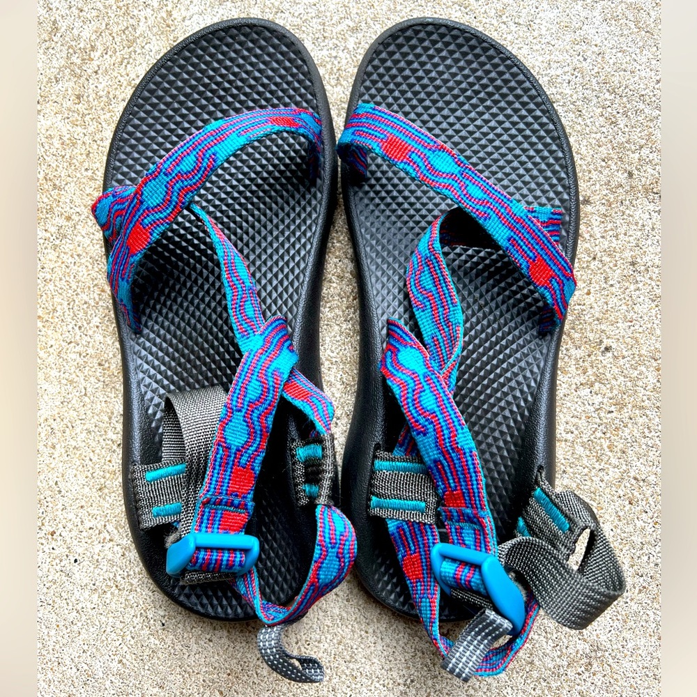 Chaco Big Kids Sandal Size 5: Teal & Orange